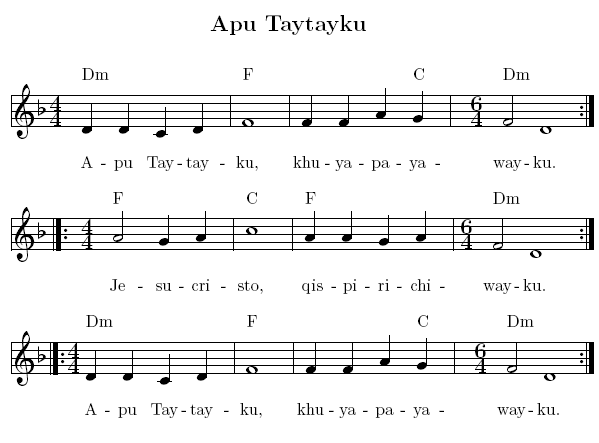 Apu taytayku - takina qillqasqa -  2006 runasimi.de